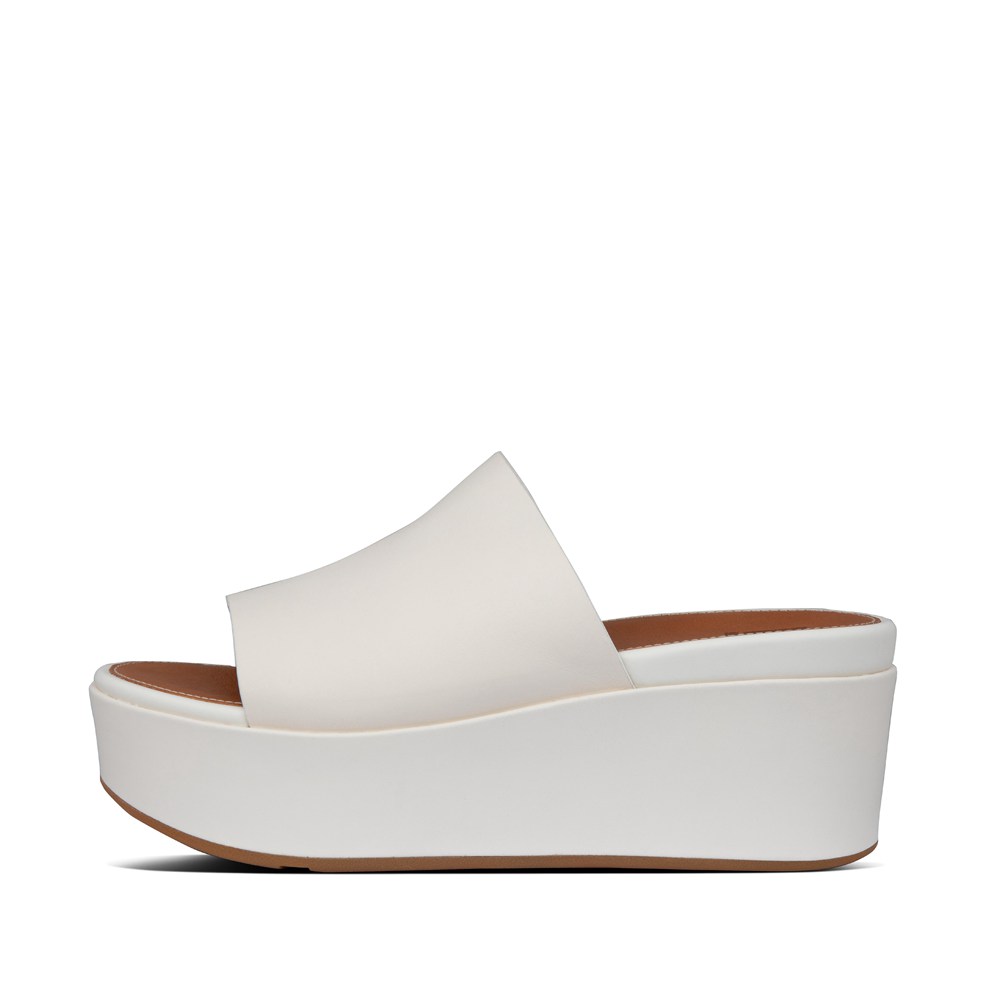 Fitflop Womens Wedge - Eloise Leather Slides - White - 213-FZGODT
